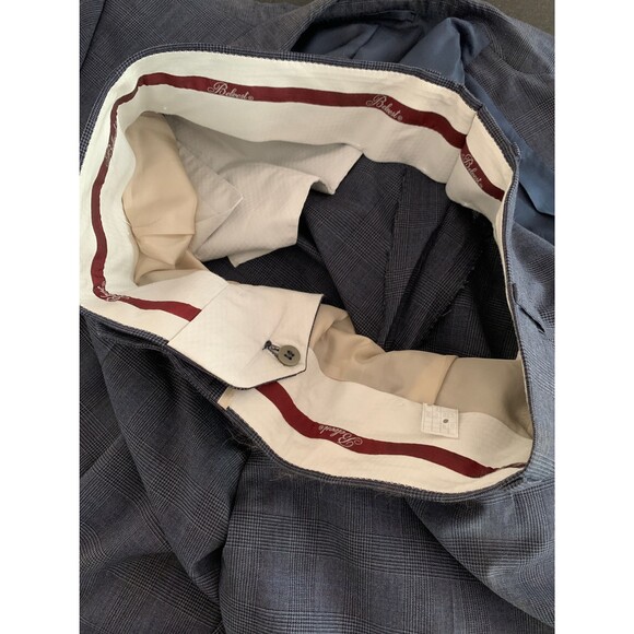 Vintage Blue Italian Suit Rayon Subtle Plaid Mens 40 34 - Picture 9 of 10